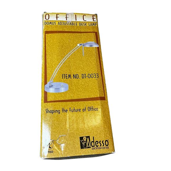 Adesso office Vintage Domus adjustable desk lamp NEW satin steel finish 18" - Picture 2 of 6